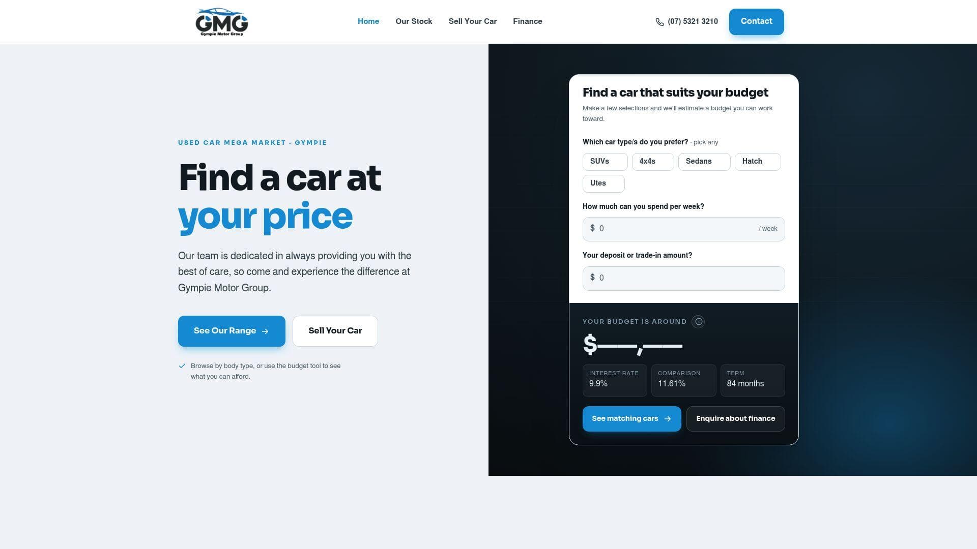 Used Car Mega Market website